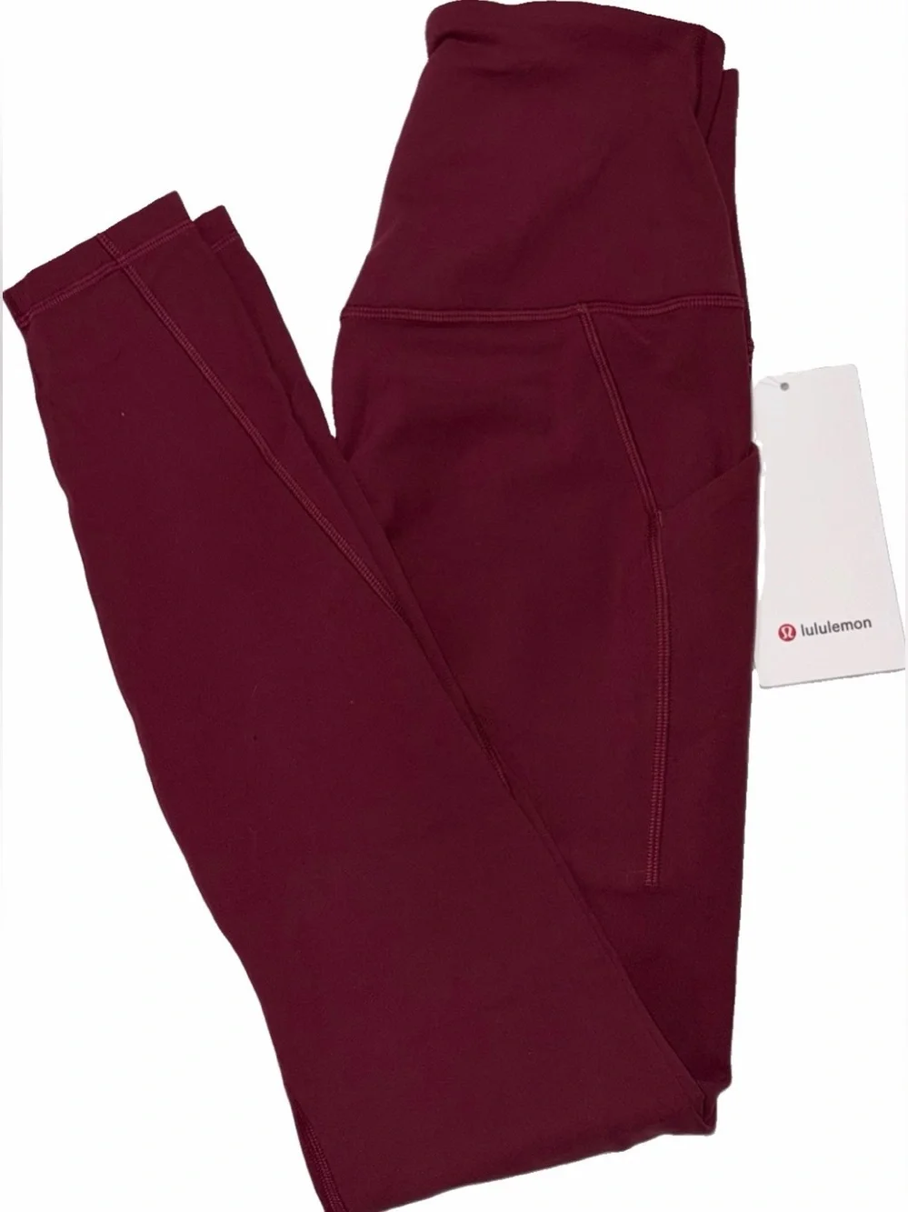 NWT*LULULEMON*SIZE 6*ALIGN HI RISE 28”L PANT*POCKETS*BURGUNDY BAY*AUTHENTIC $128